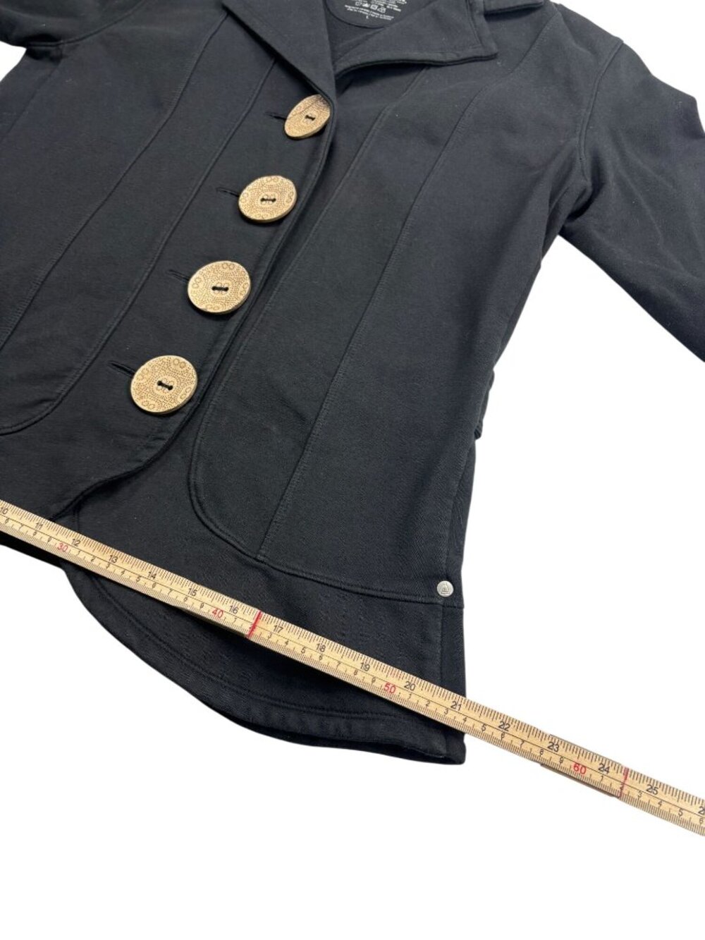 Neon Buddha Womens Black Jacket With Large Button Accents Long Sleeves Size L - Picture 8 of 9